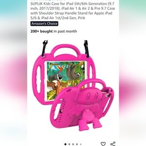 Pink Kids Tablet Case with Handle for iPad